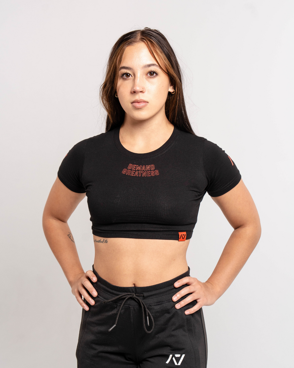 Demand Greatness True-Fit Women's Meet Crop - Red Dawn - A7