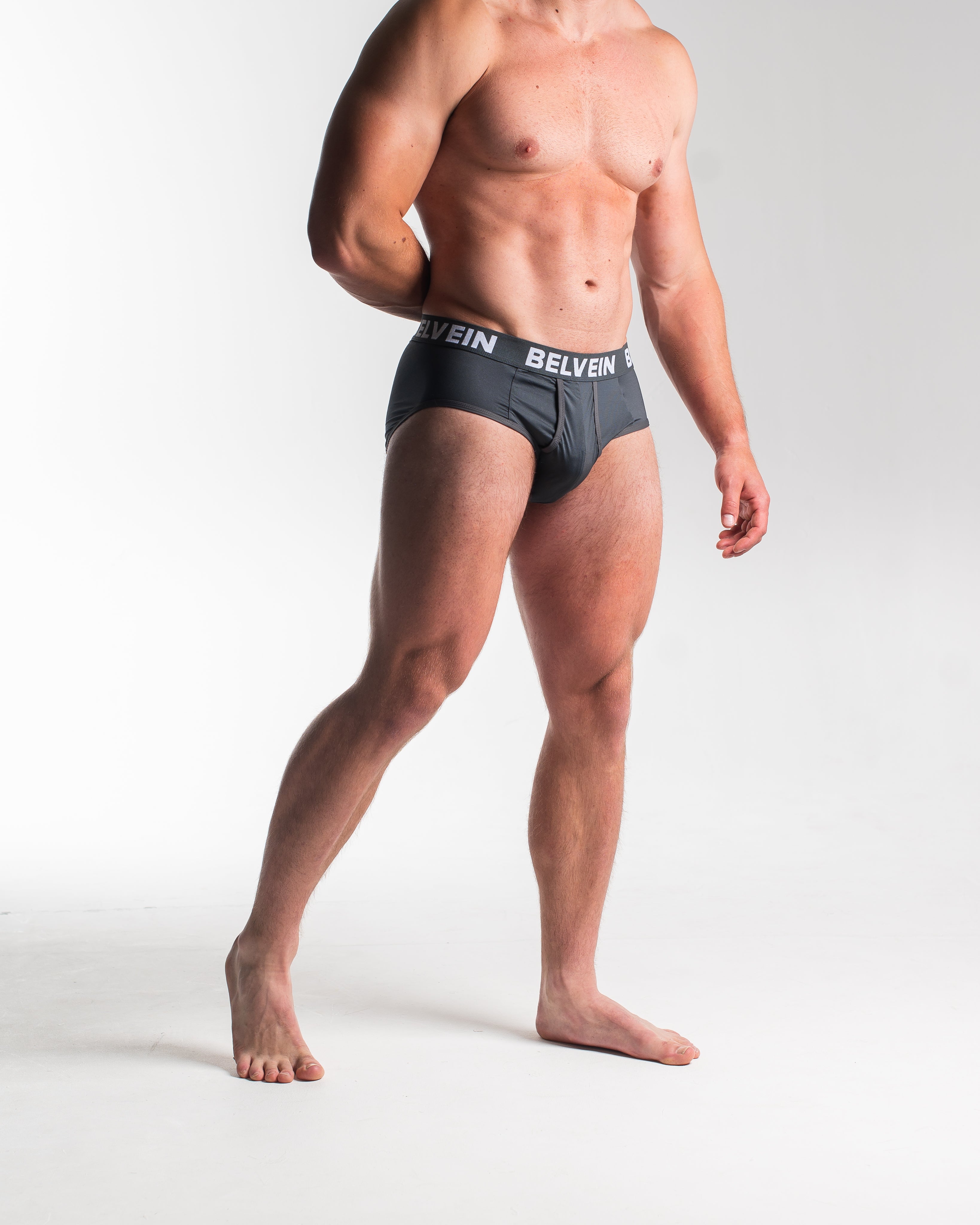 Men's Belvein Mesh Briefs - Lead