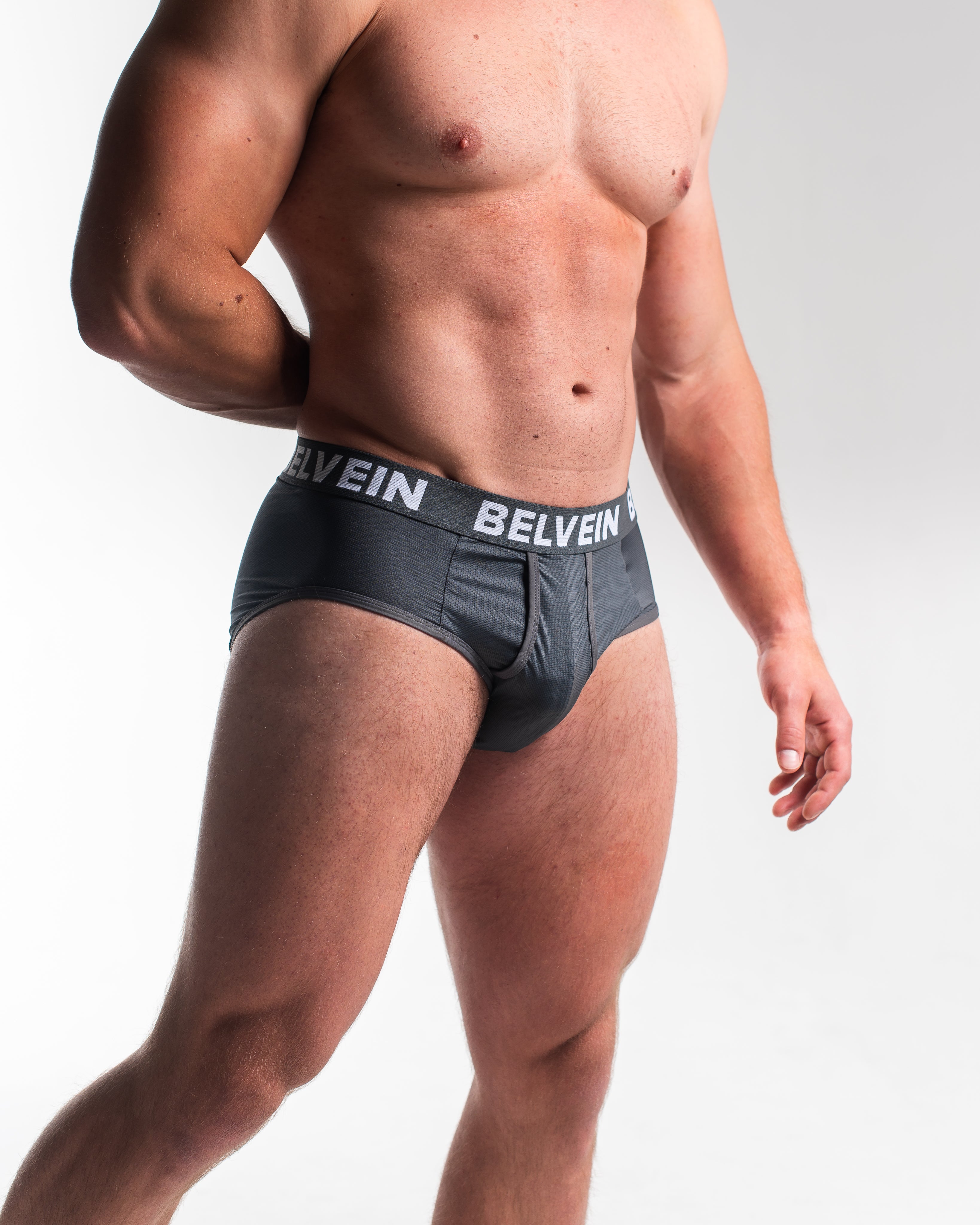 Men's Belvein Mesh Briefs - Lead