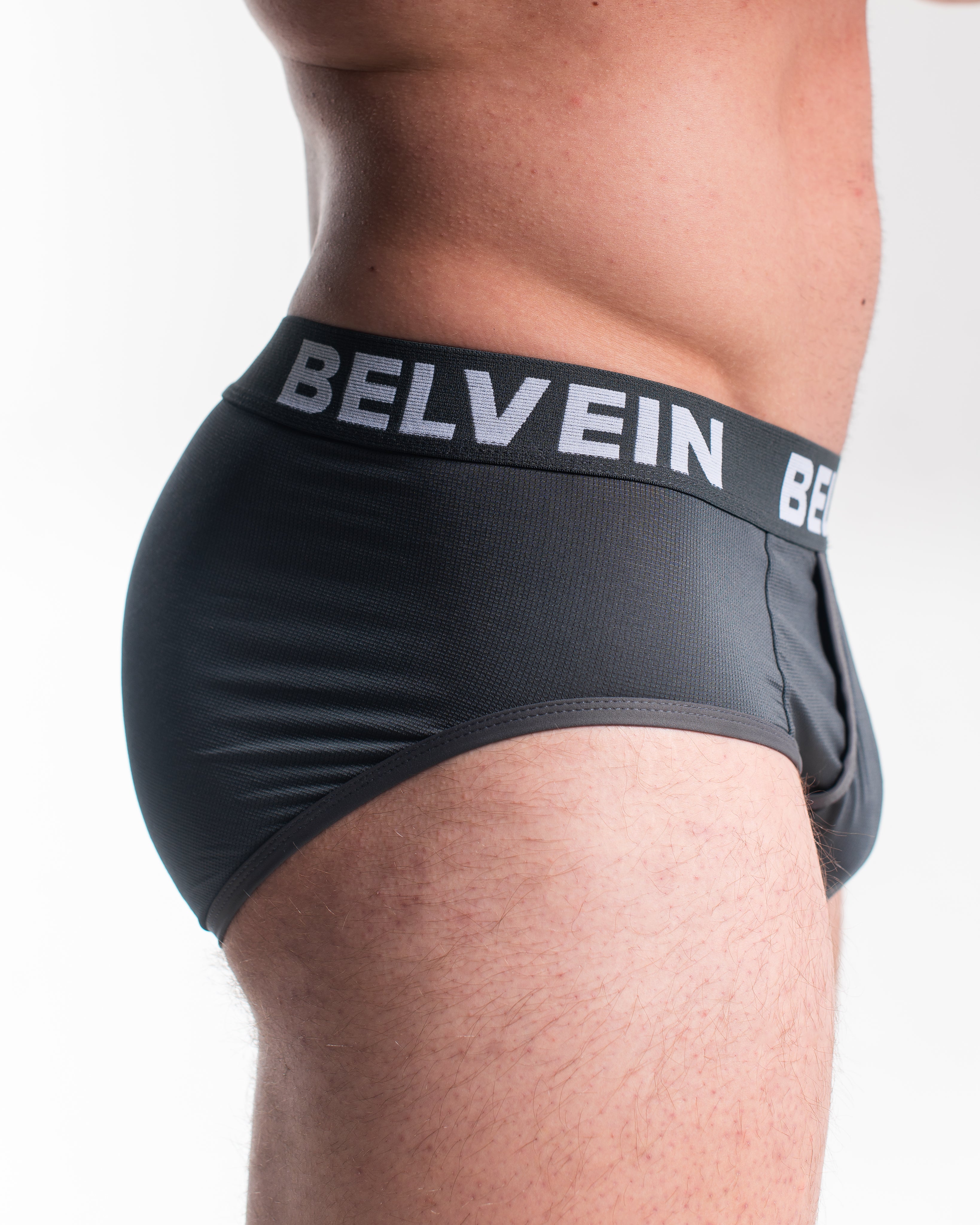 Men's Belvein Mesh Briefs - Lead