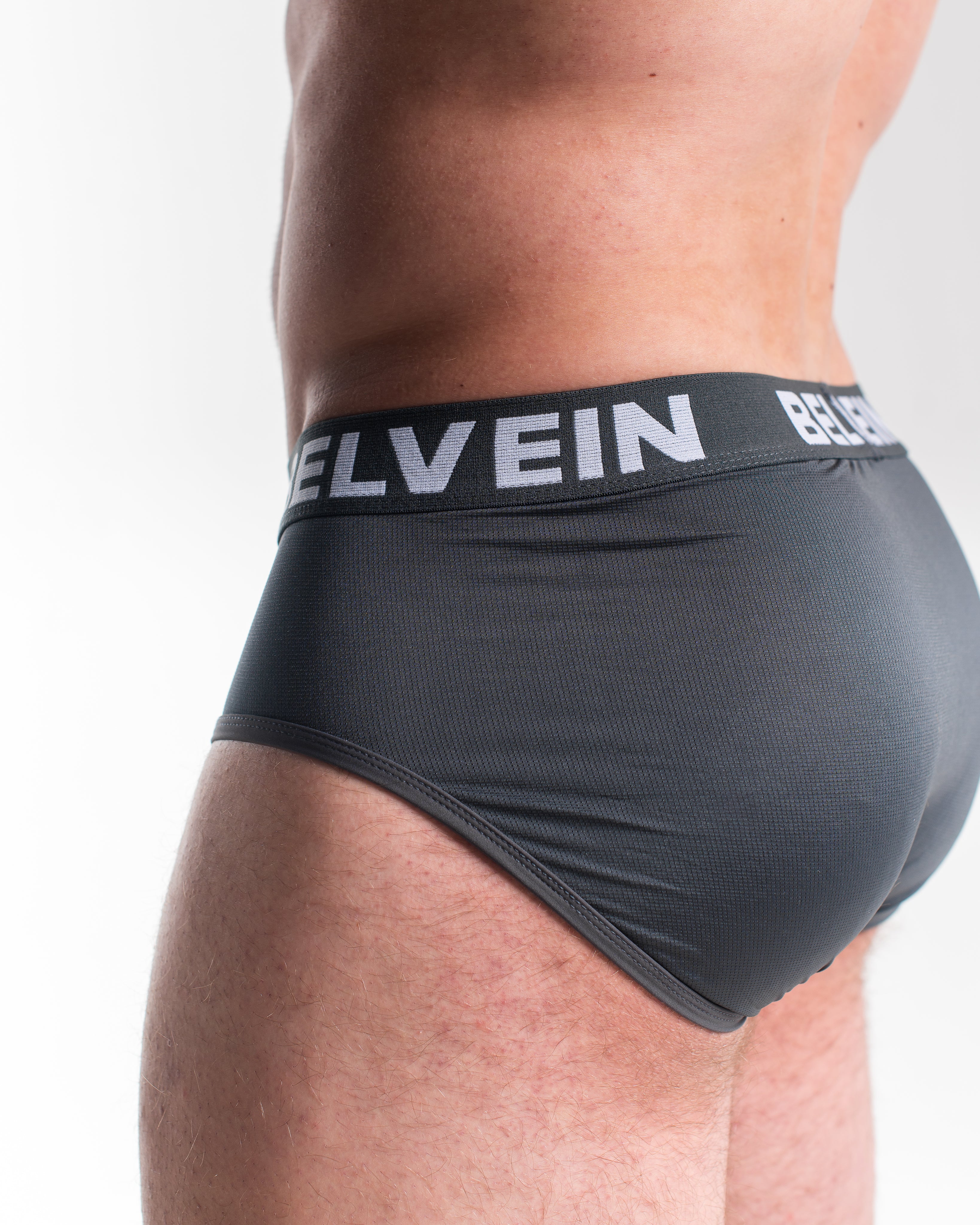 Men's Belvein Mesh Briefs - Lead