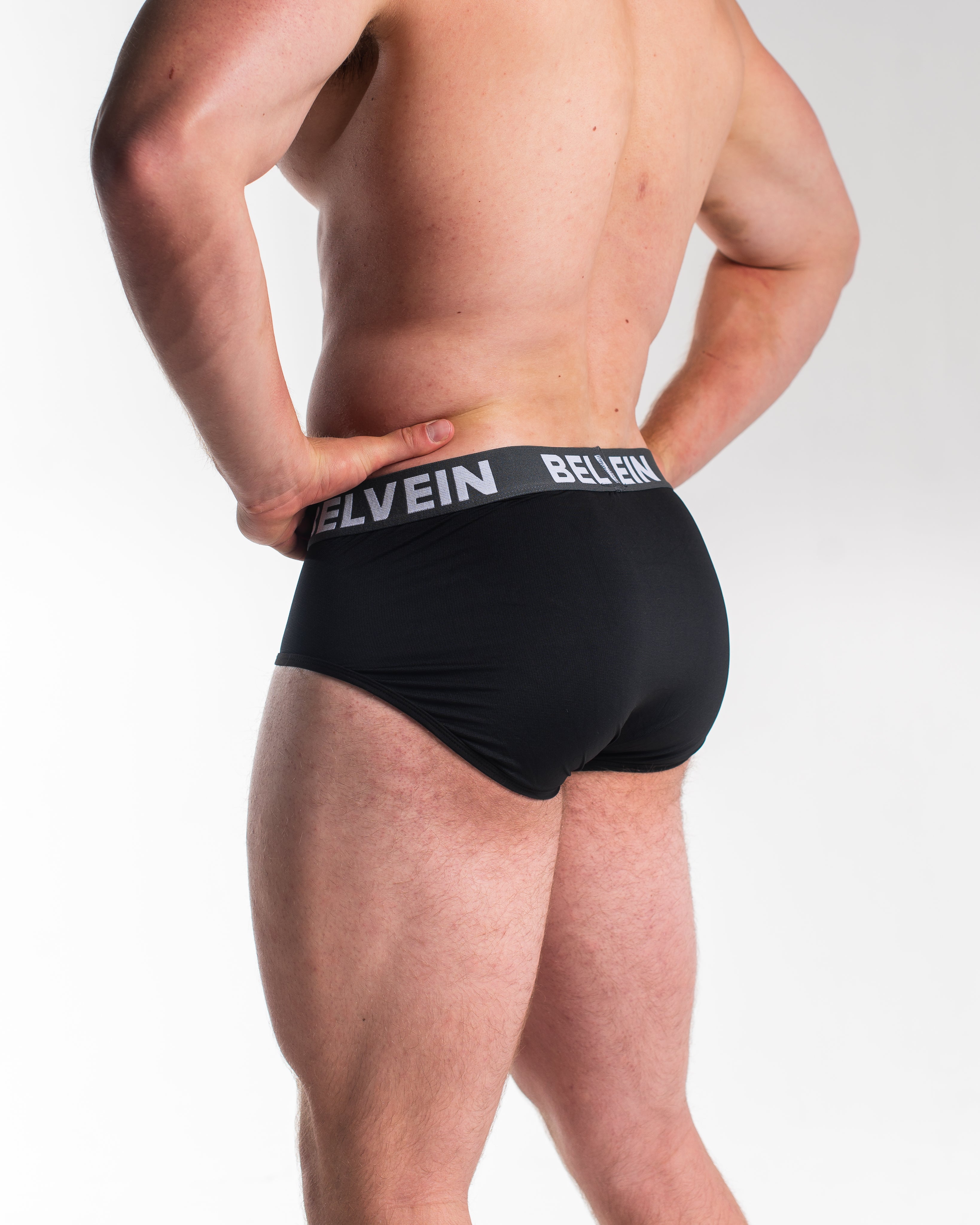 Men's Belvein Mesh Briefs - Black