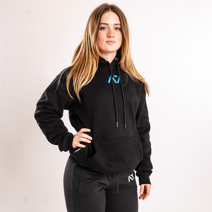 Front view of 2025 USAPL Arnold Sports Festival Hoodie with A7 logo on center chest