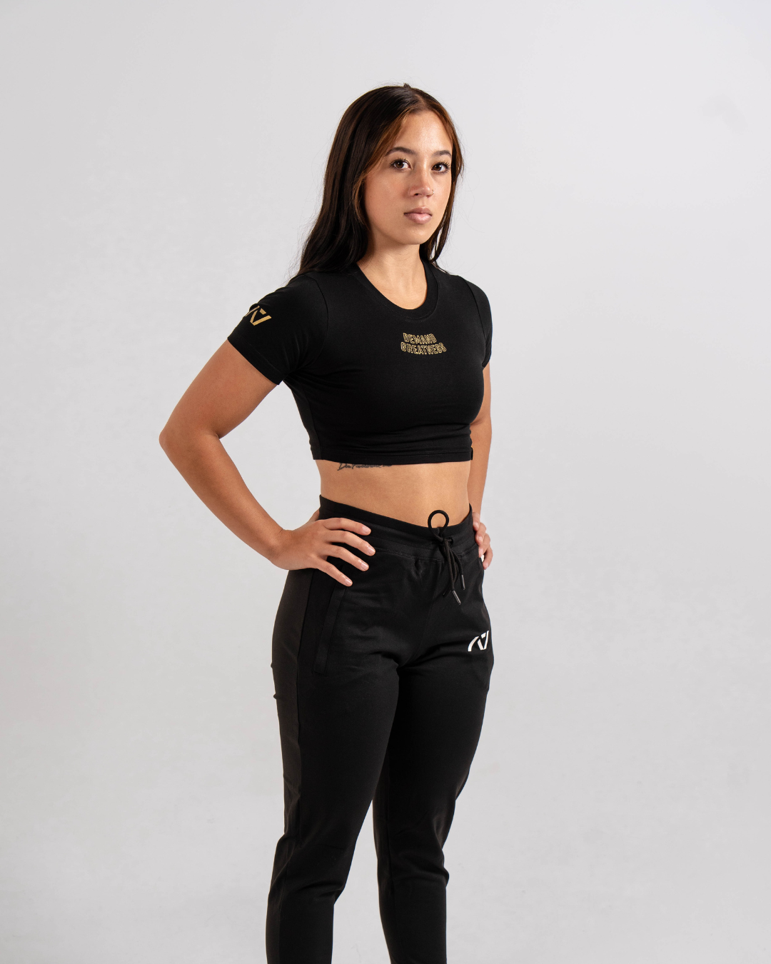 Demand Greatness True-Fit Women's Meet Crop - Gold Standard