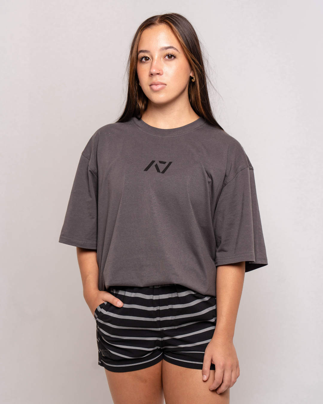 Powerlifting Over-Fit Unisex Shirt - Shadow Stone Gray