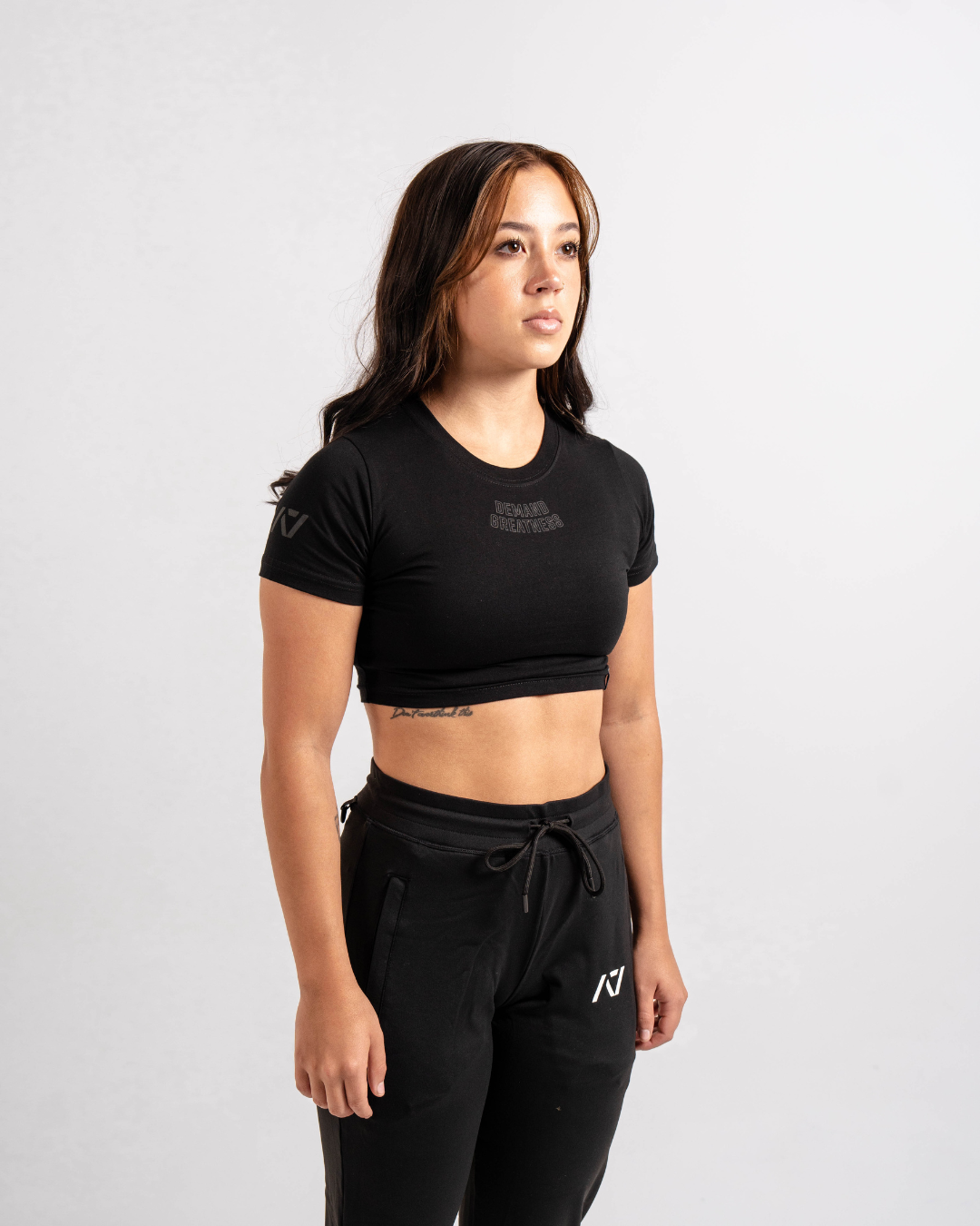 Demand Greatness True-Fit Women's Meet Crop - Shadow Stone