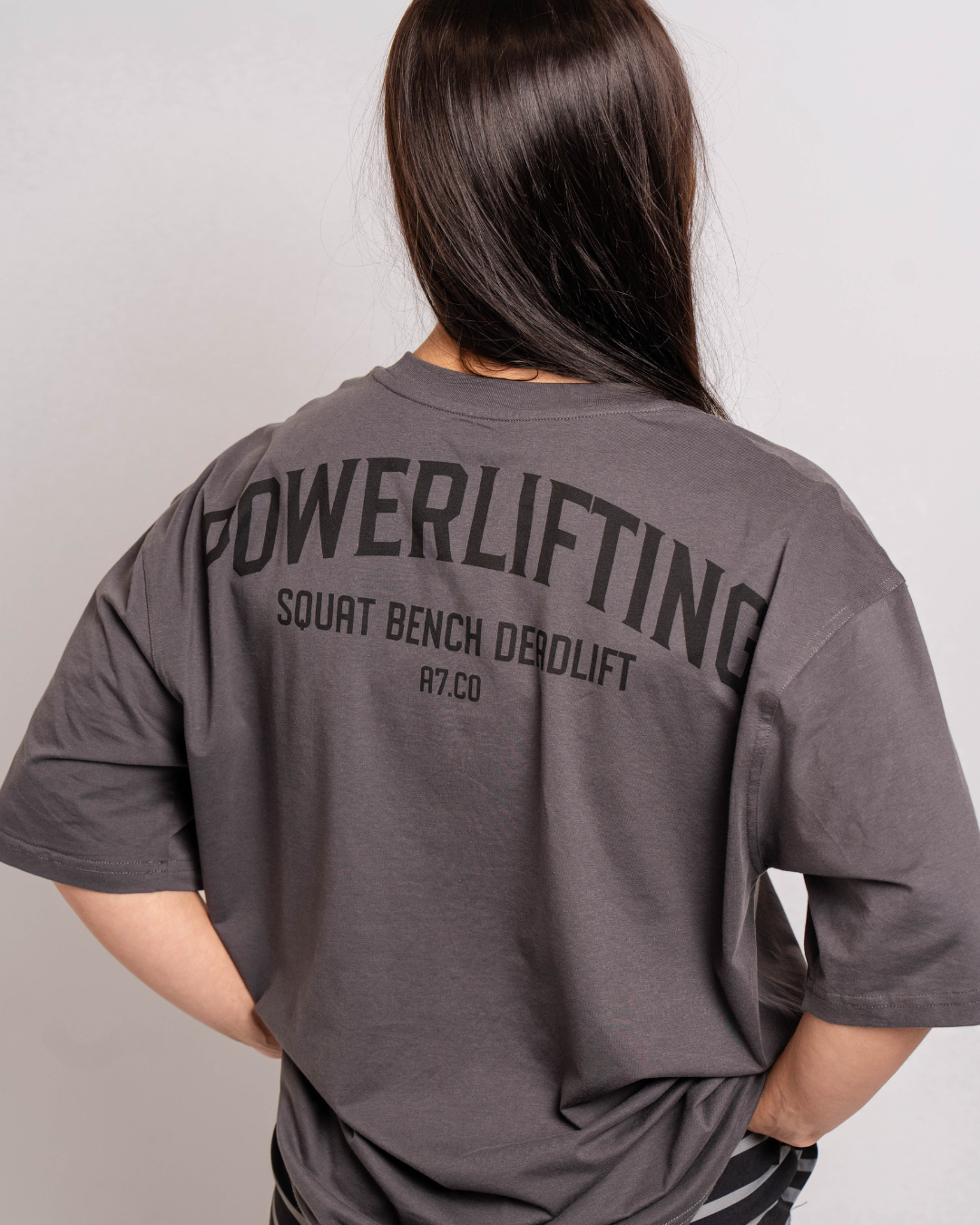 Powerlifting Over-Fit Unisex Shirt - Shadow Stone Gray