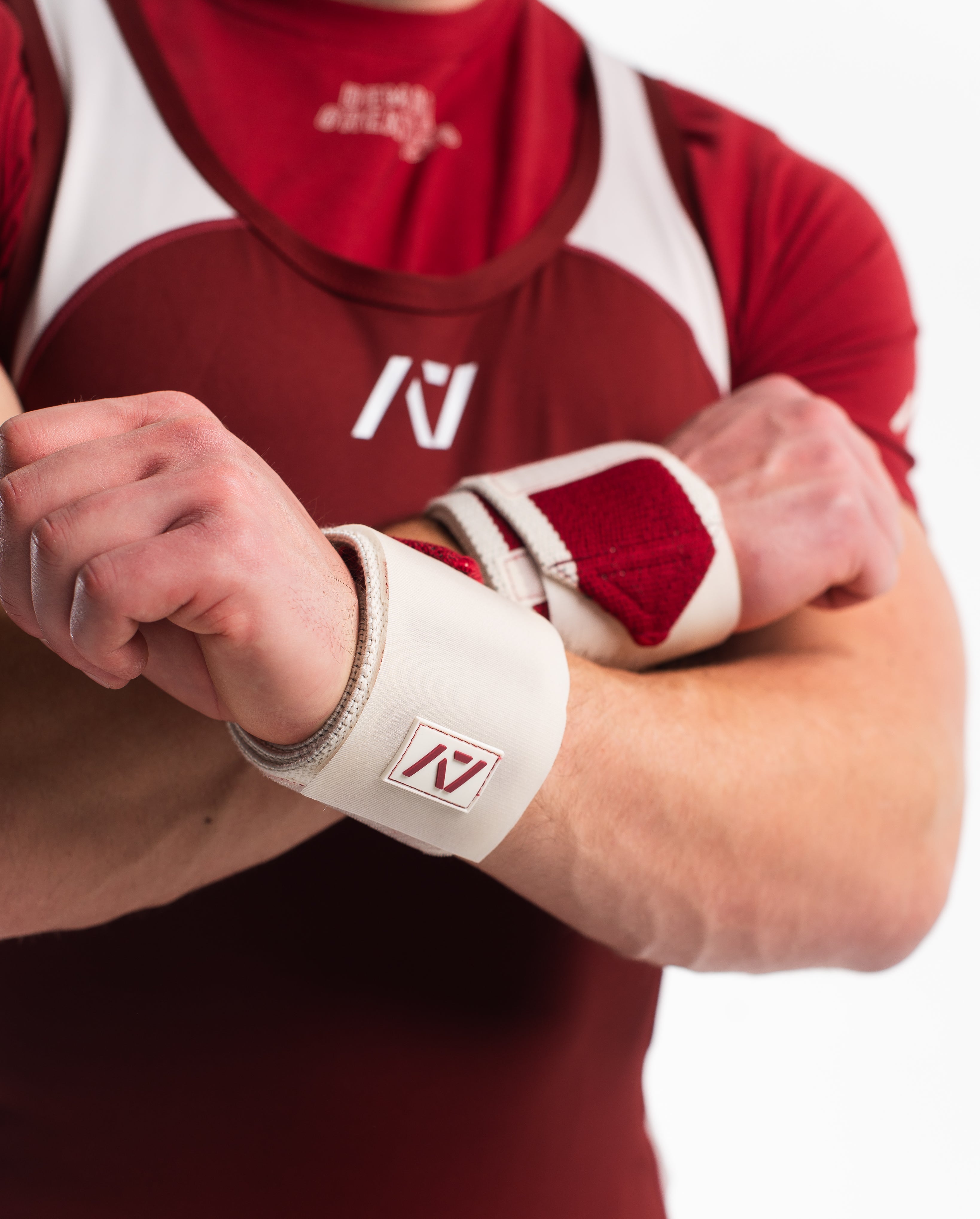 Both Ivory Rose Wrist Wraps on models wrists