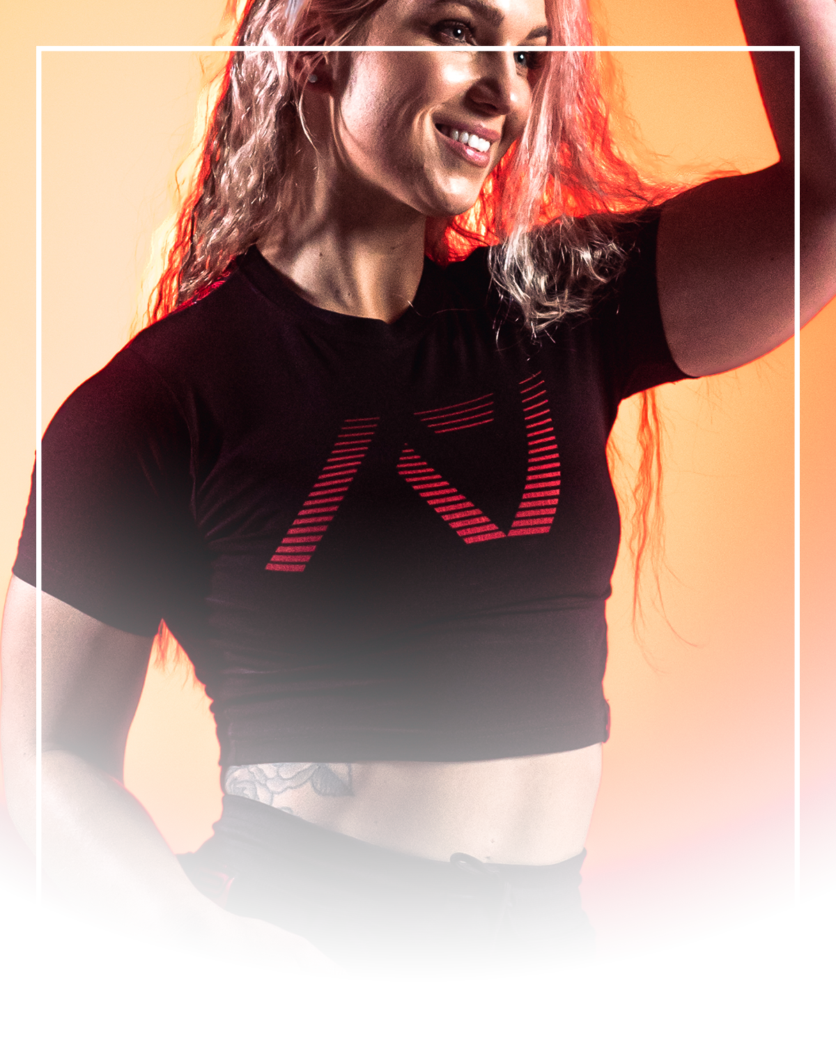 Female lifter wearing Bar Grip Crop Top