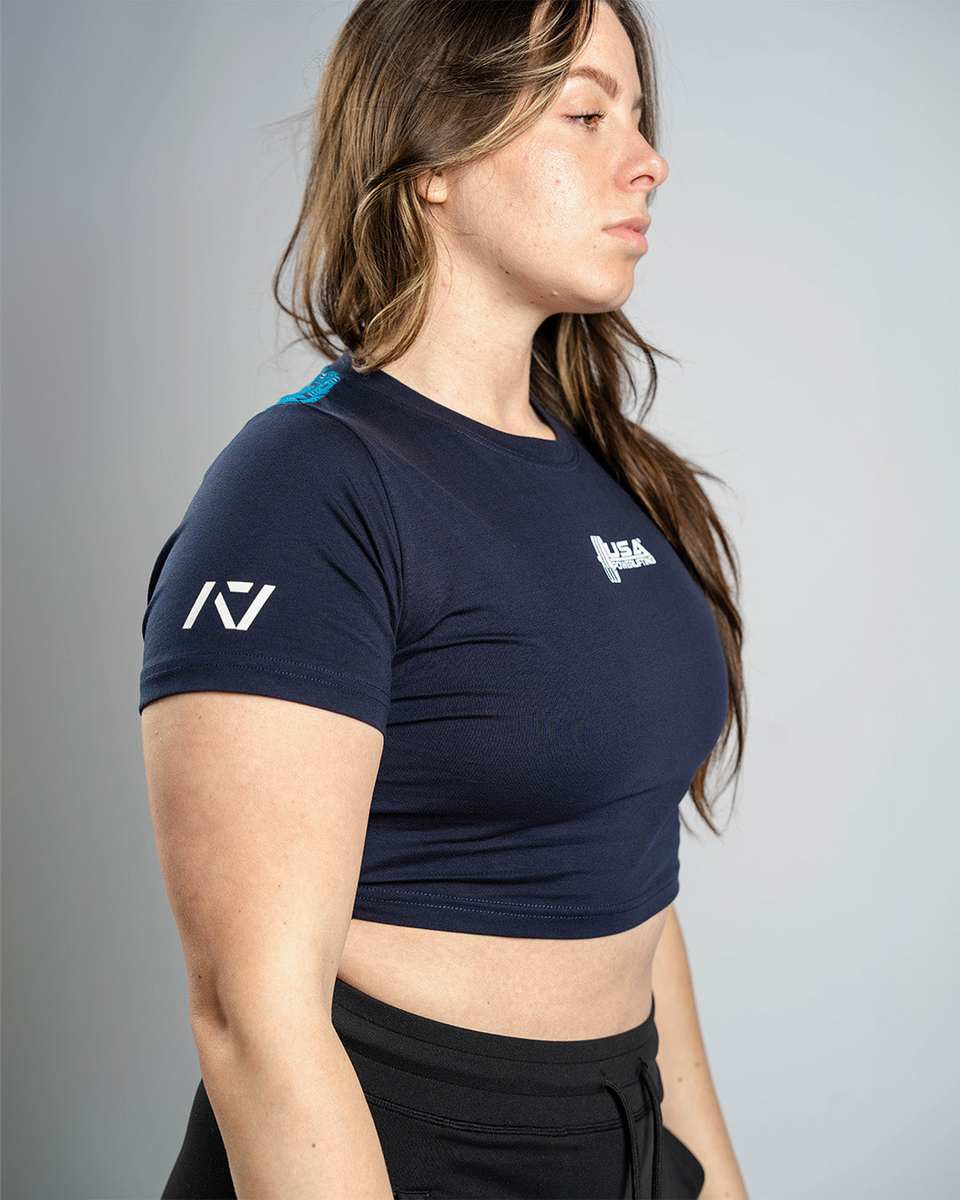 USAPL True-Fit Women's Bar Grip Crop - Navy