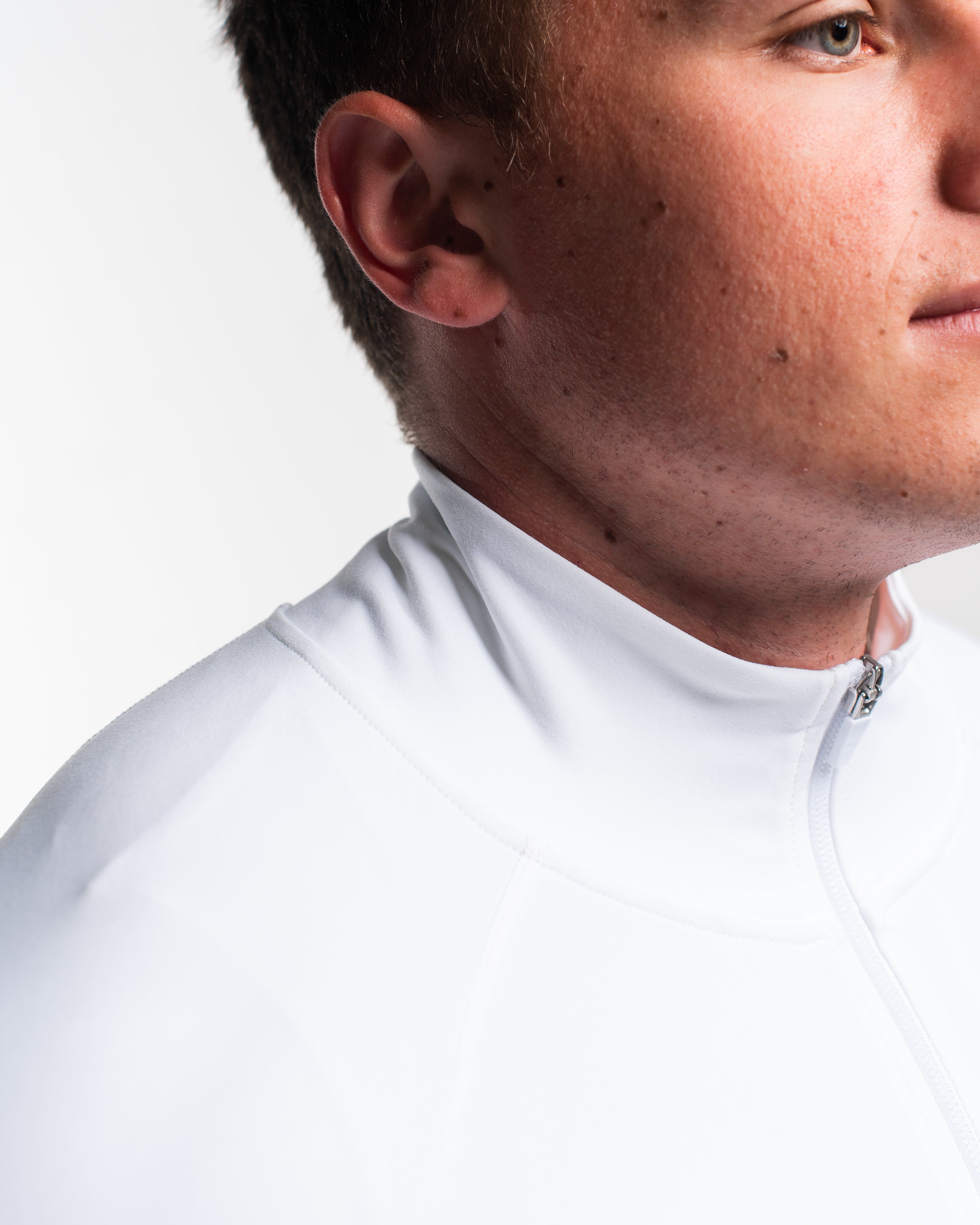 Close-up of 4‑way stretch knit fabric on the Polar Defy Jacket showing texture.