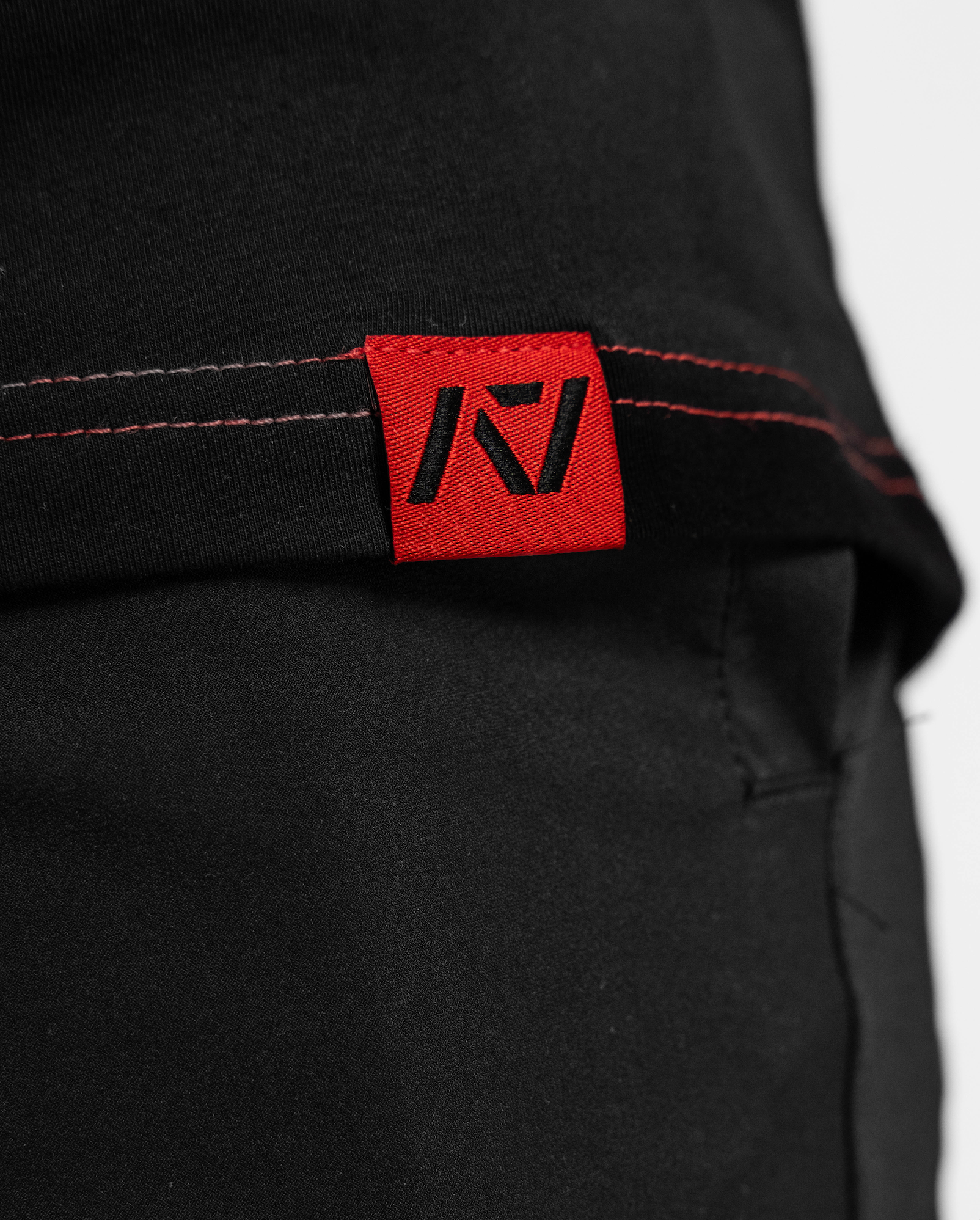 Hem tag with A7 logo on fire mens bar grip shirt