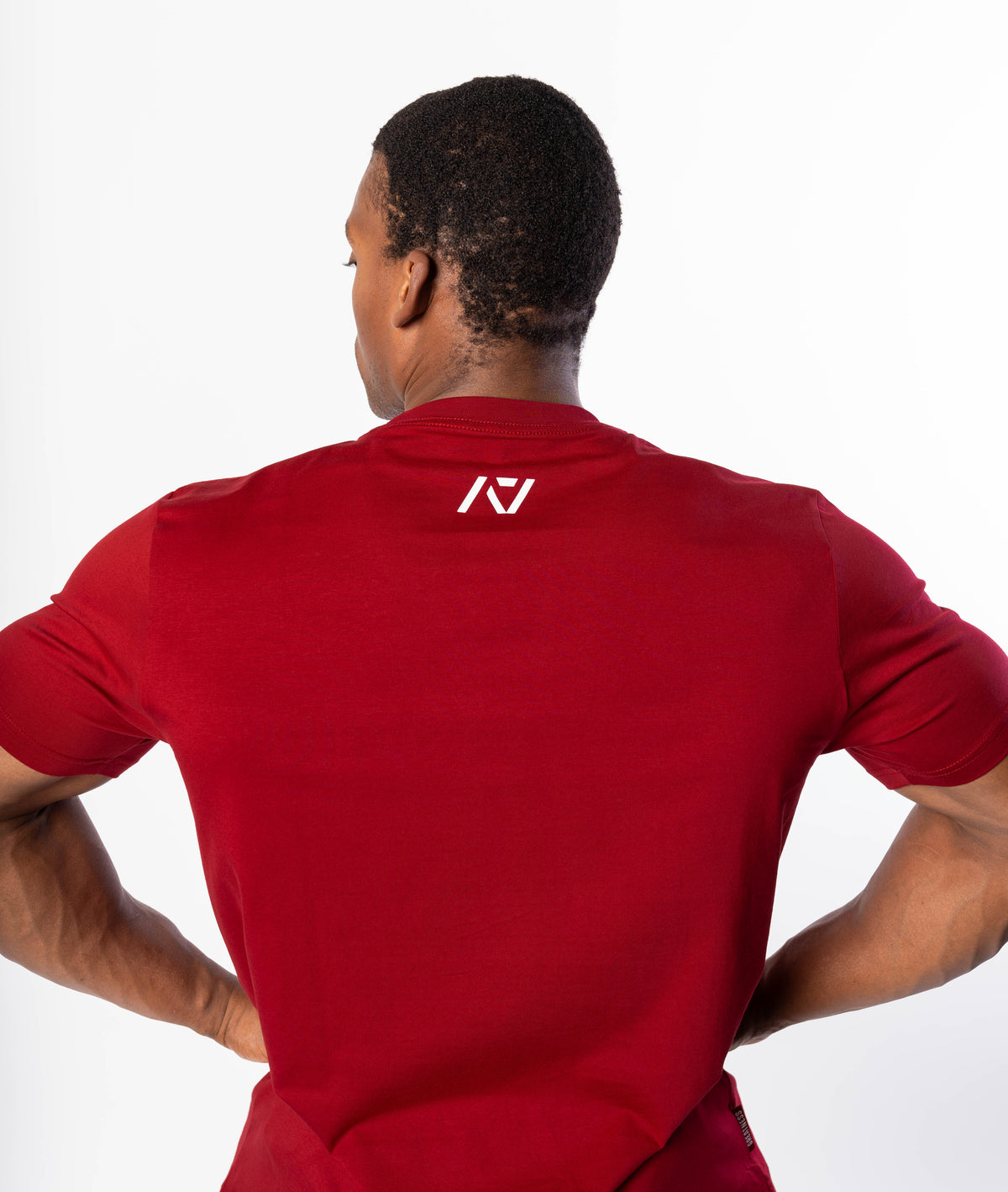 Back of A7 Meet Shirt with A7 logo at the top of the upper back to showcase underneath singlet
