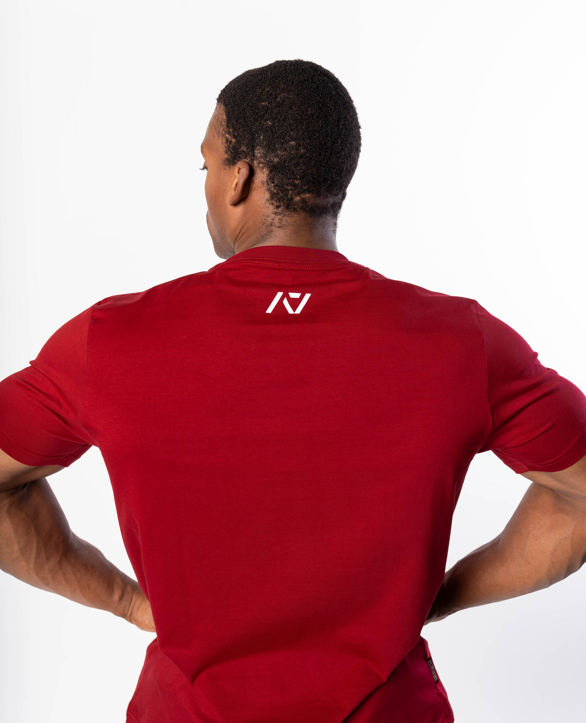 Back of A7 Meet Shirt with A7 logo at the top of the upper back to showcase underneath singlet