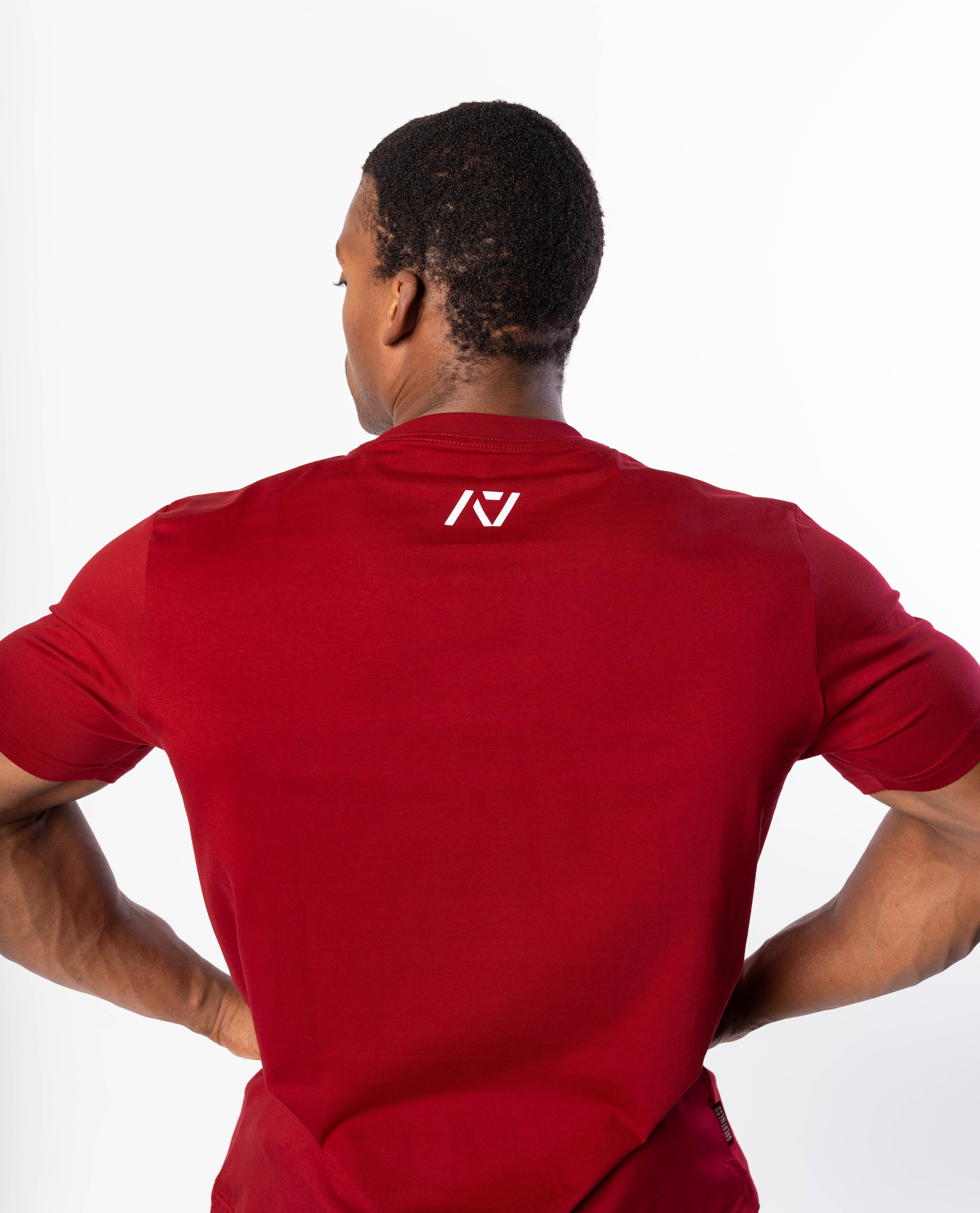 Back of A7 Meet Shirt with A7 logo at the top of the upper back to showcase underneath singlet