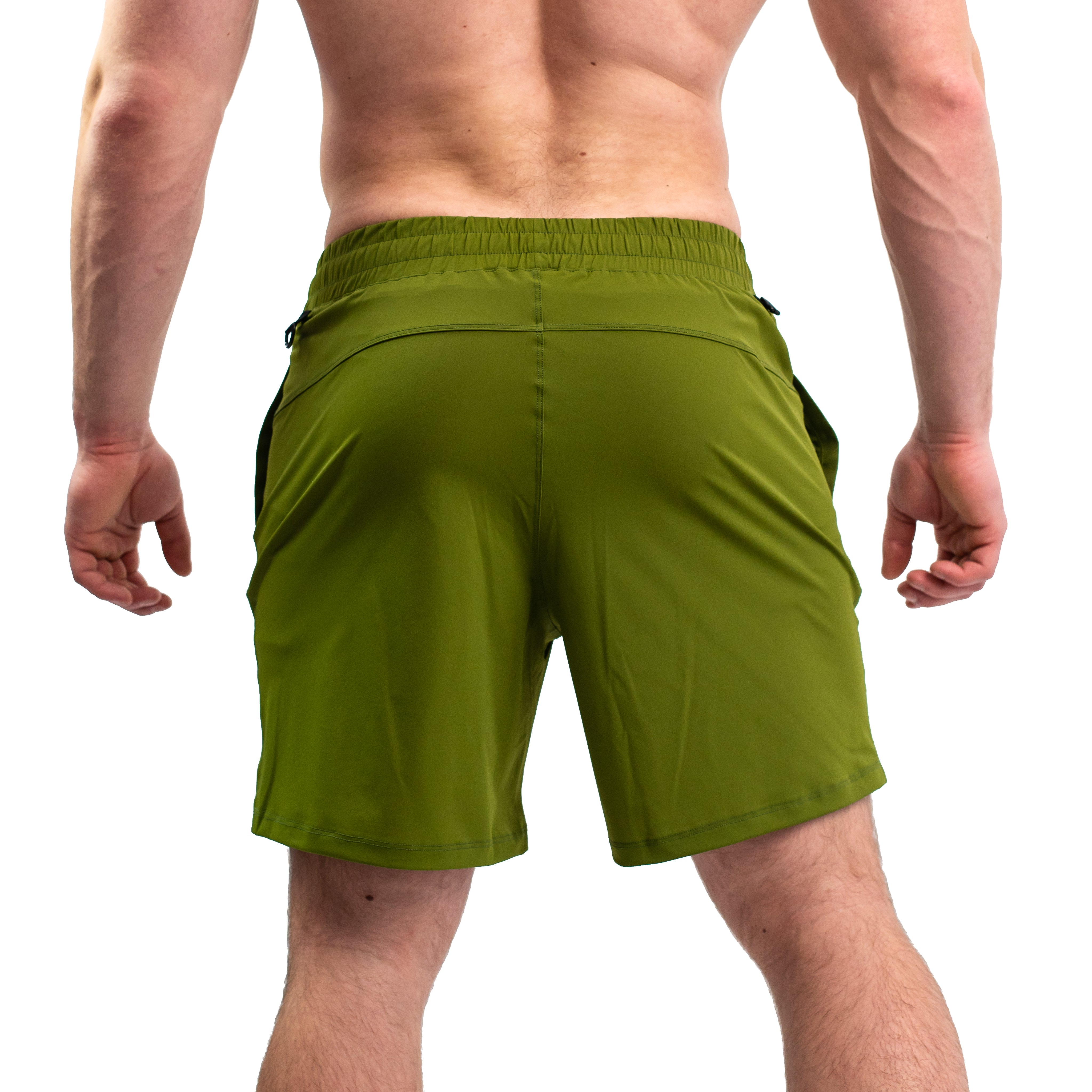 Rear view of Military 360Go Shorts with ripstop loop-through pockets and streamlined athletic fit.