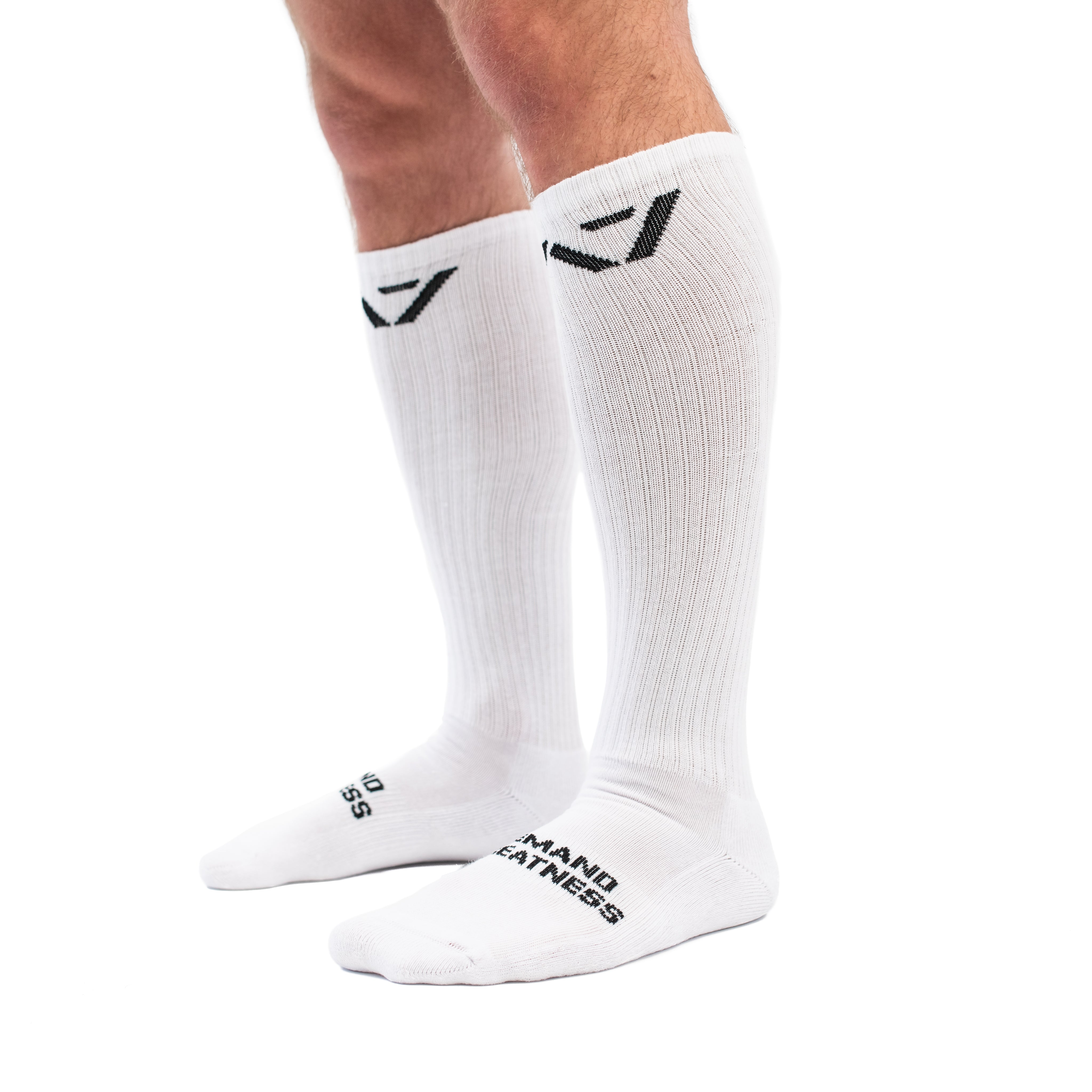 White Deadlift Socks, Long Socks for Deadlifts