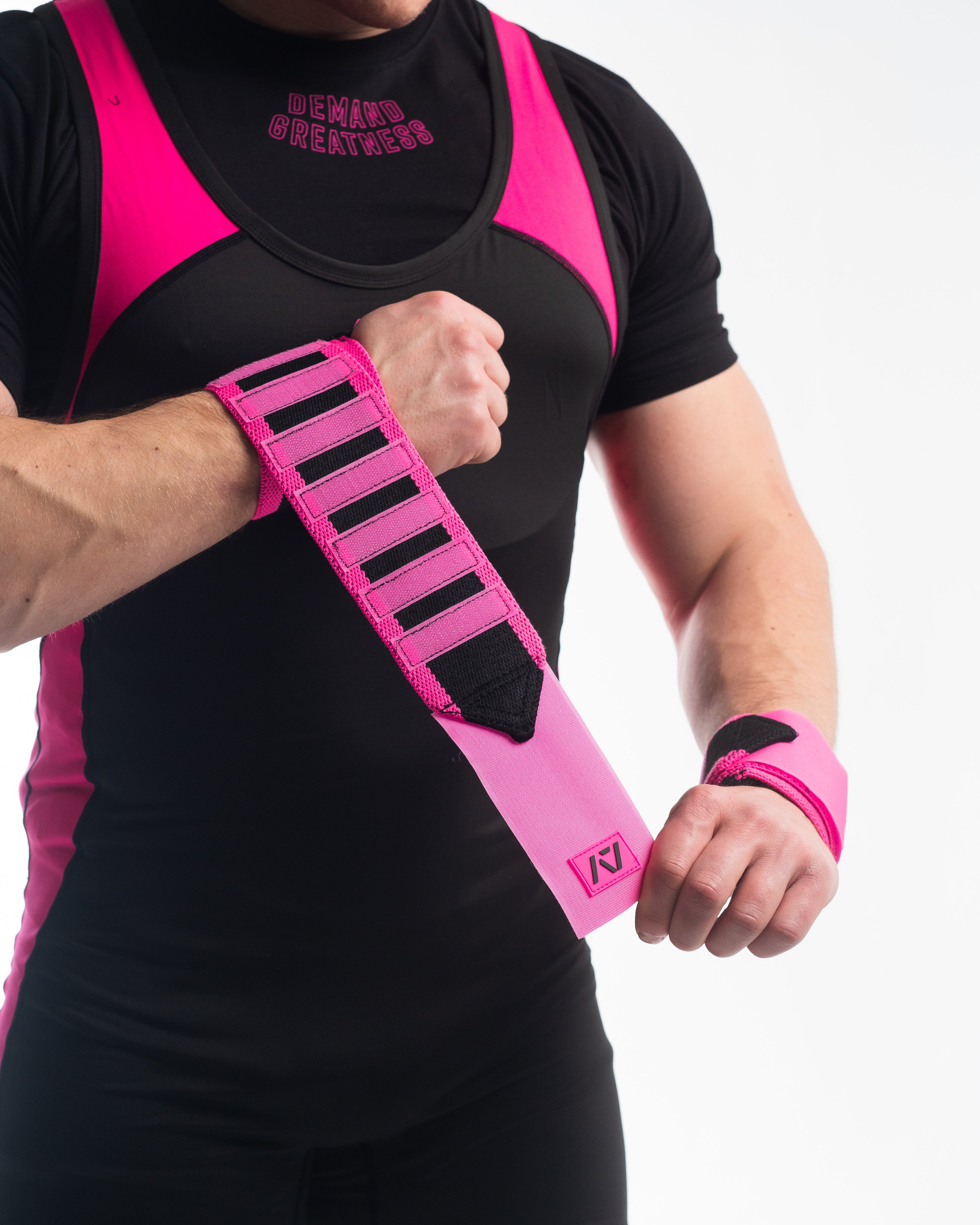 Zebra Wrist Wraps - Flamingo
