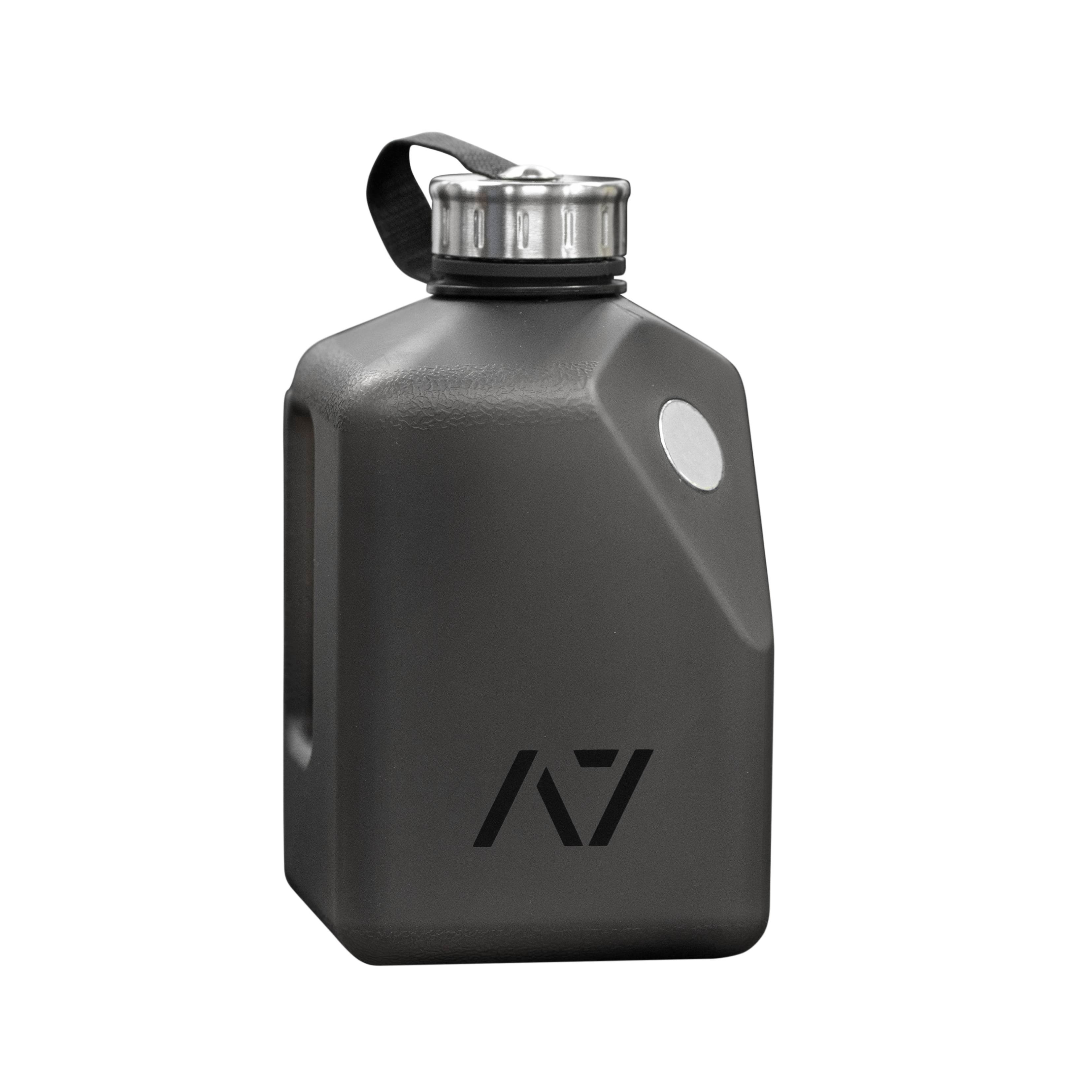 HYDROMAG Trinkflasche 2,7L mit Trageschlaufe [Water Bottle 2l] inkl. Magnet  Handy Halterung ideal für das Gym - 2L Trinkflasche mit Handyhalterung  (grau) : : Sport & Freizeit