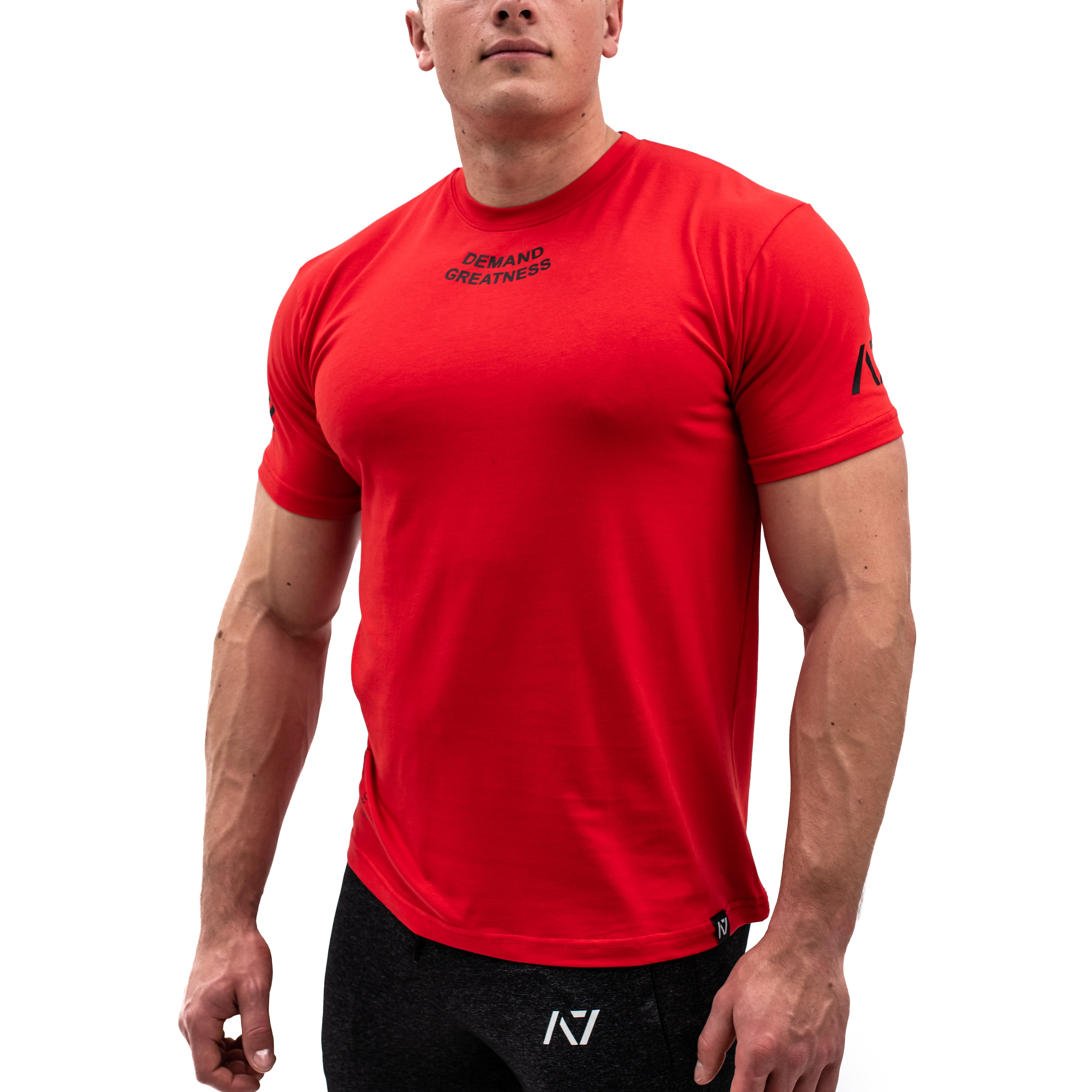 Demand Greatness IPF Approved Logo Men's Meet Shirt - Red – A7