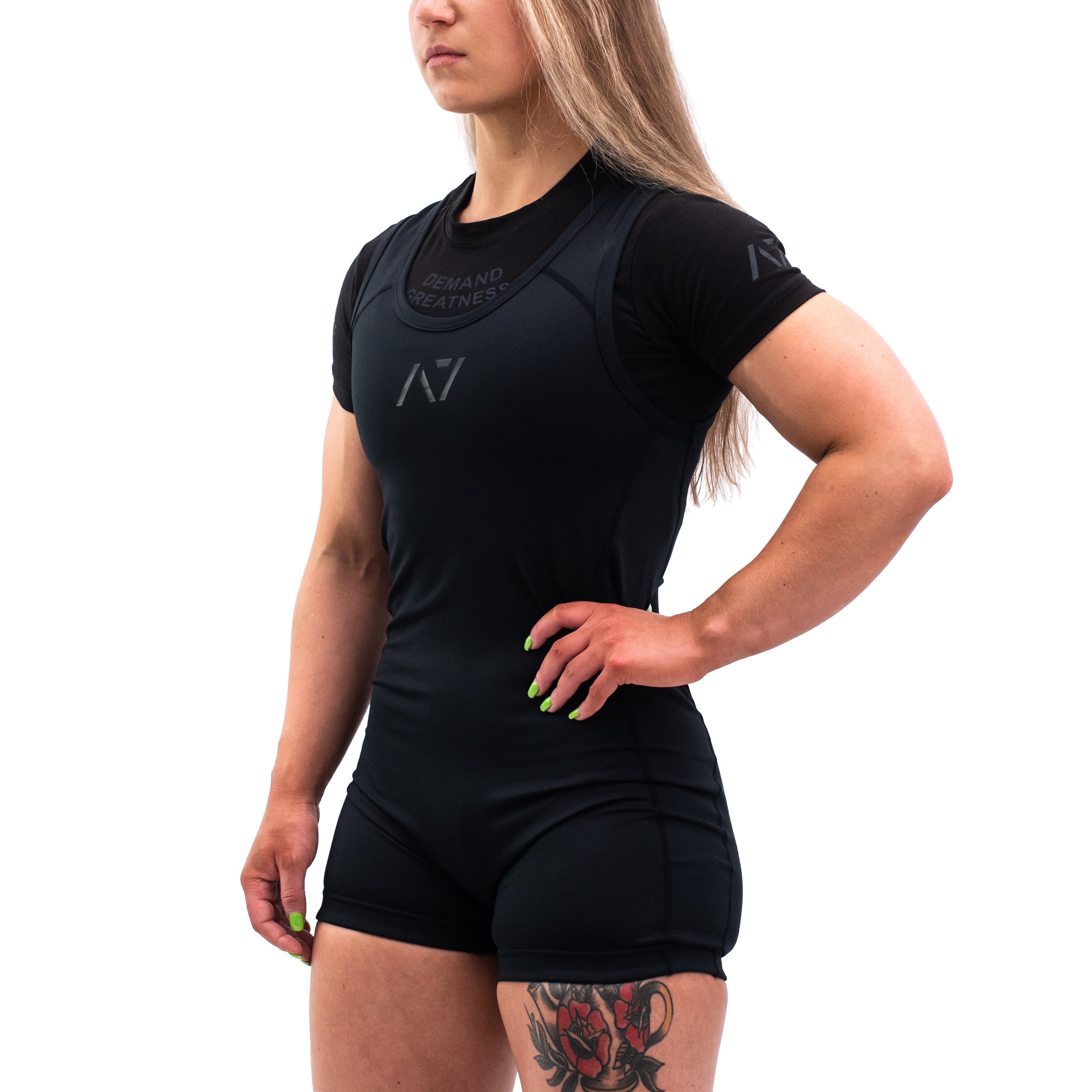 Side profile of the A7 Stealth Singlet highlighting athletic fit, moisture-wicking fabric, and stretch mobility.