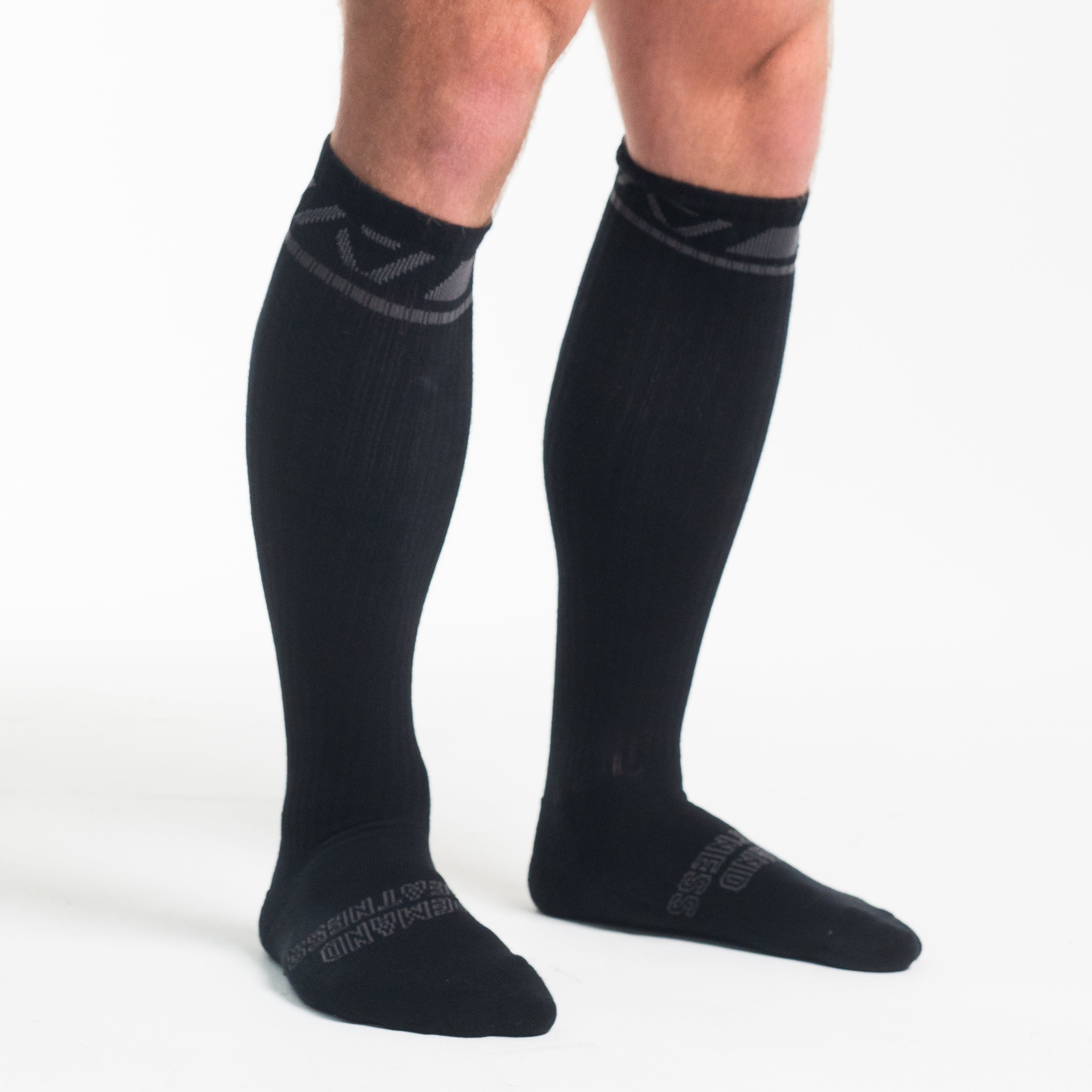 Side profile of A7 Deadlift Socks – Shadow Stone showing A7 ankle logo and compression-style top.