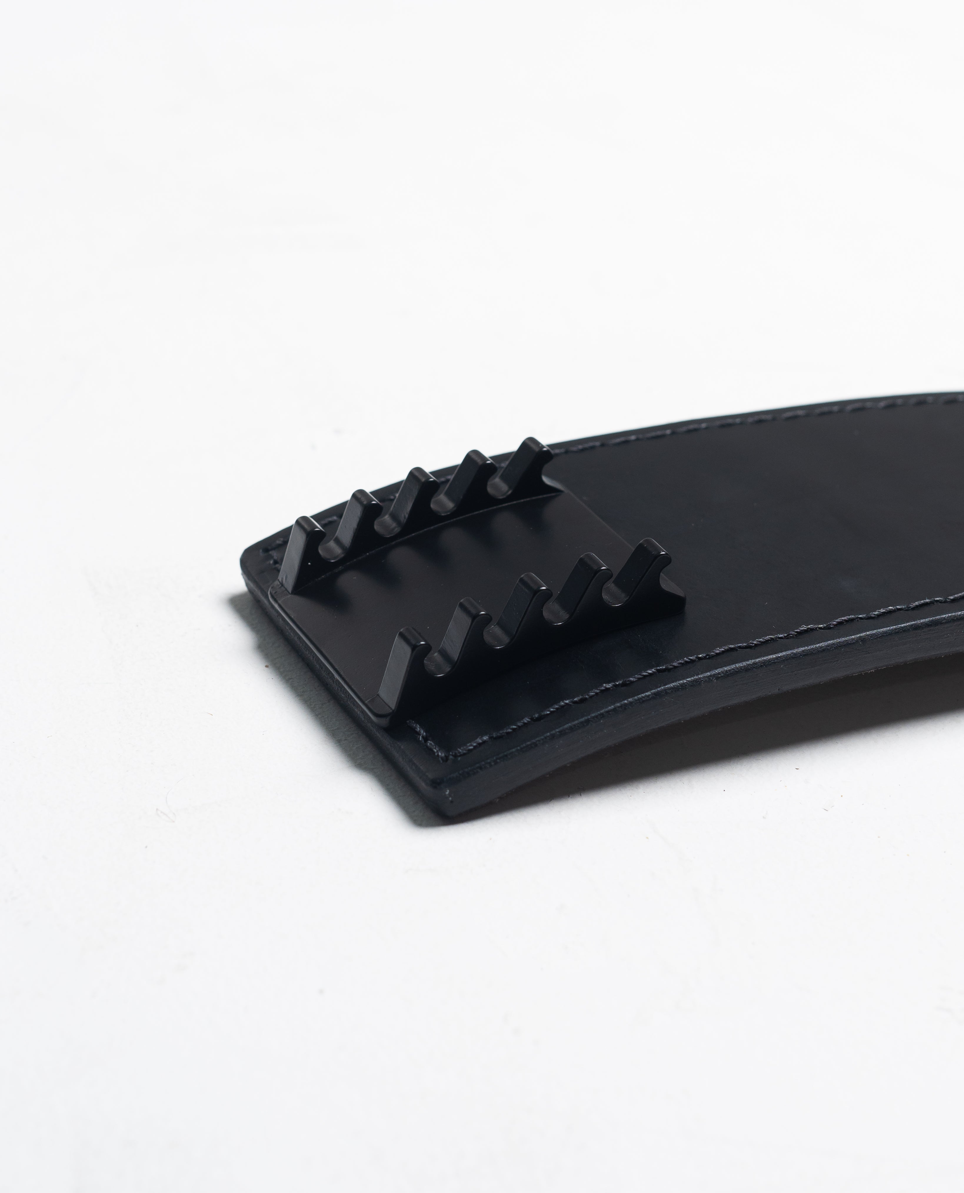 Close-up of the slotted adjustment rail on the A7 PAL Buckle allowing 0.5-inch precision settings.