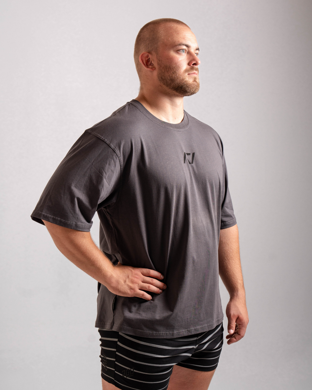 Powerlifting Over-Fit Unisex Shirt - Shadow Stone Gray