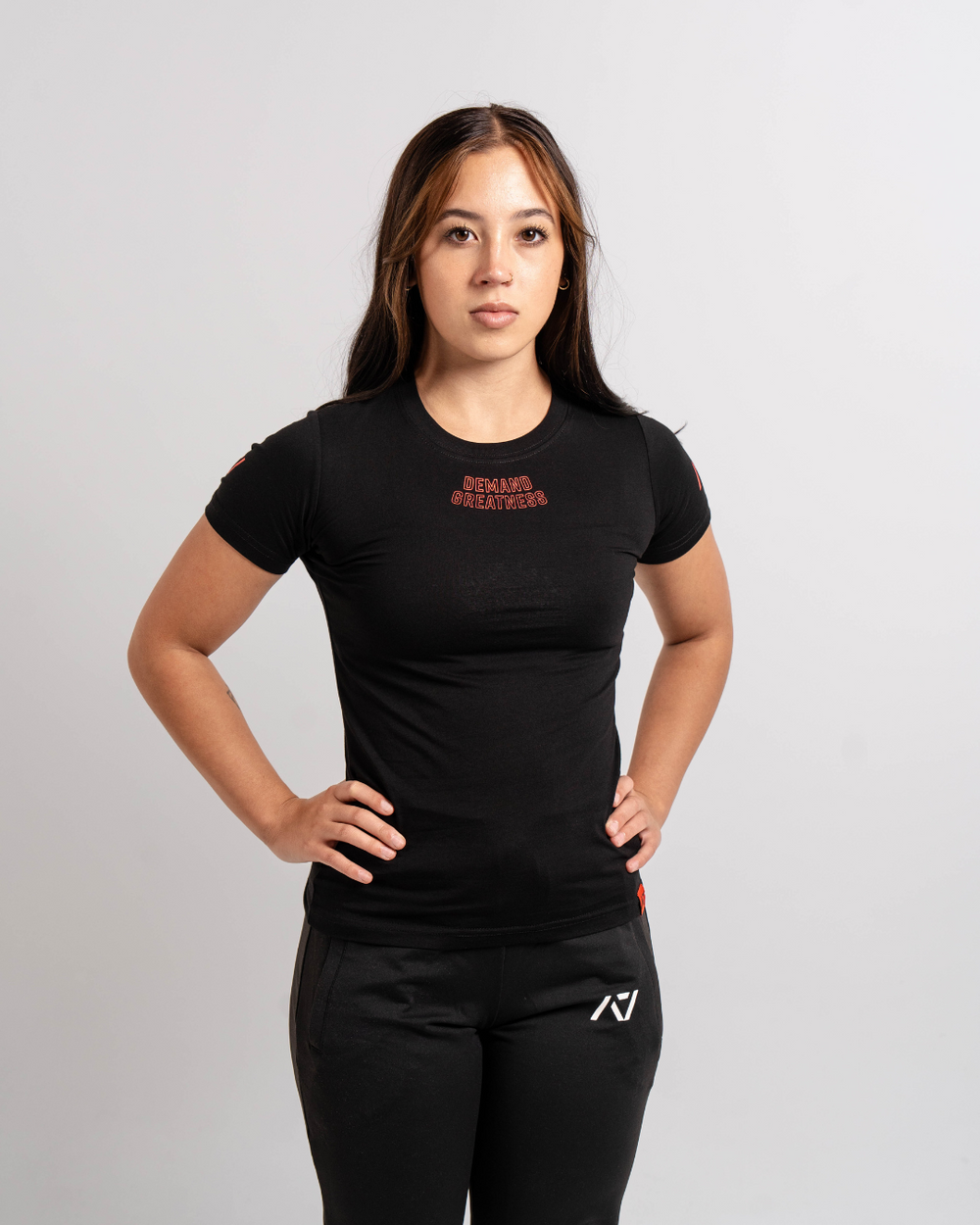 Demand Greatness True-Fit Women's Meet Shirt - Red Dawn