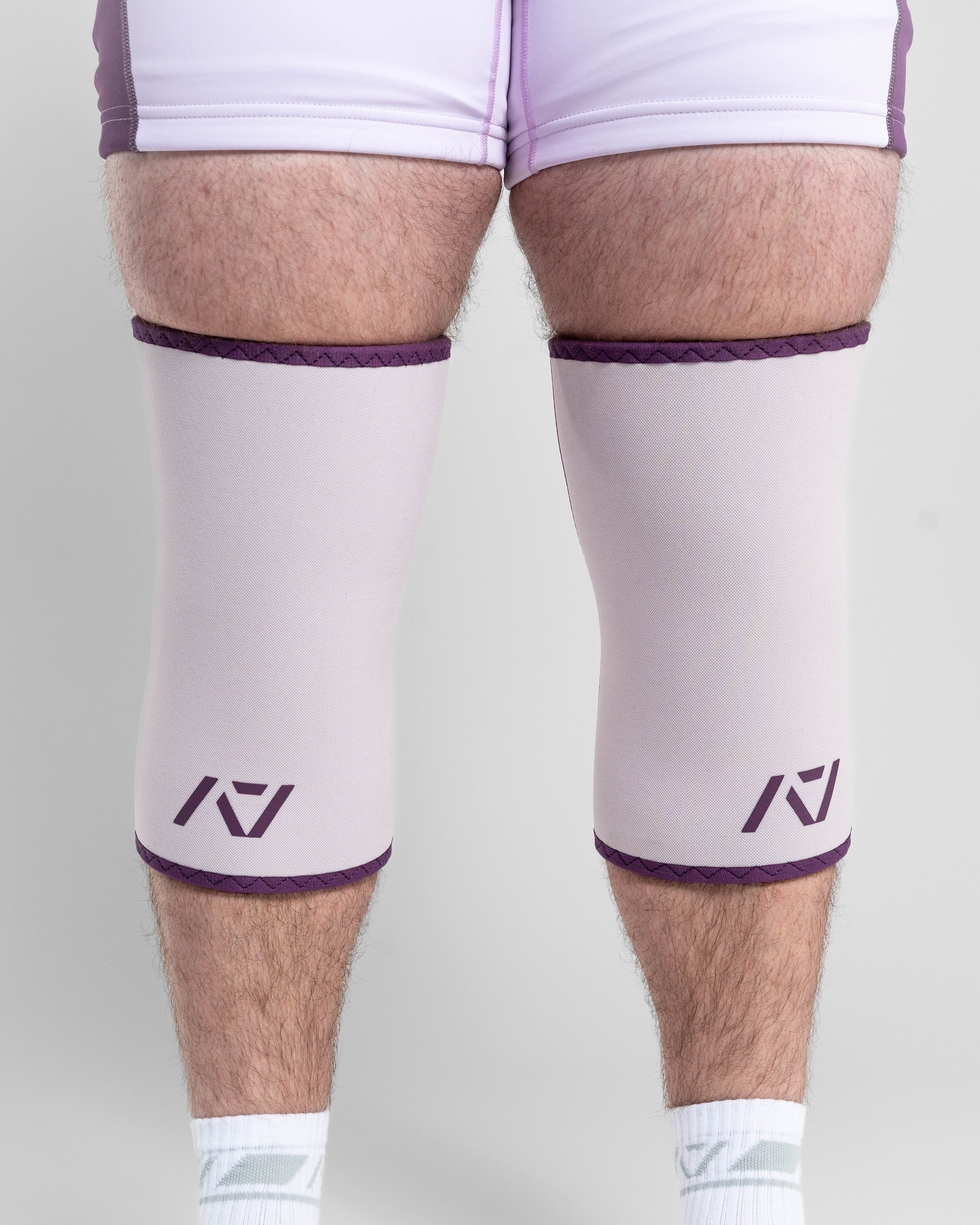 ウエイトトレーニング A7 hour glass knee sleeve rigid mortis Purple Knee Sleeves | Lavender Knee Support for Lifting – A7