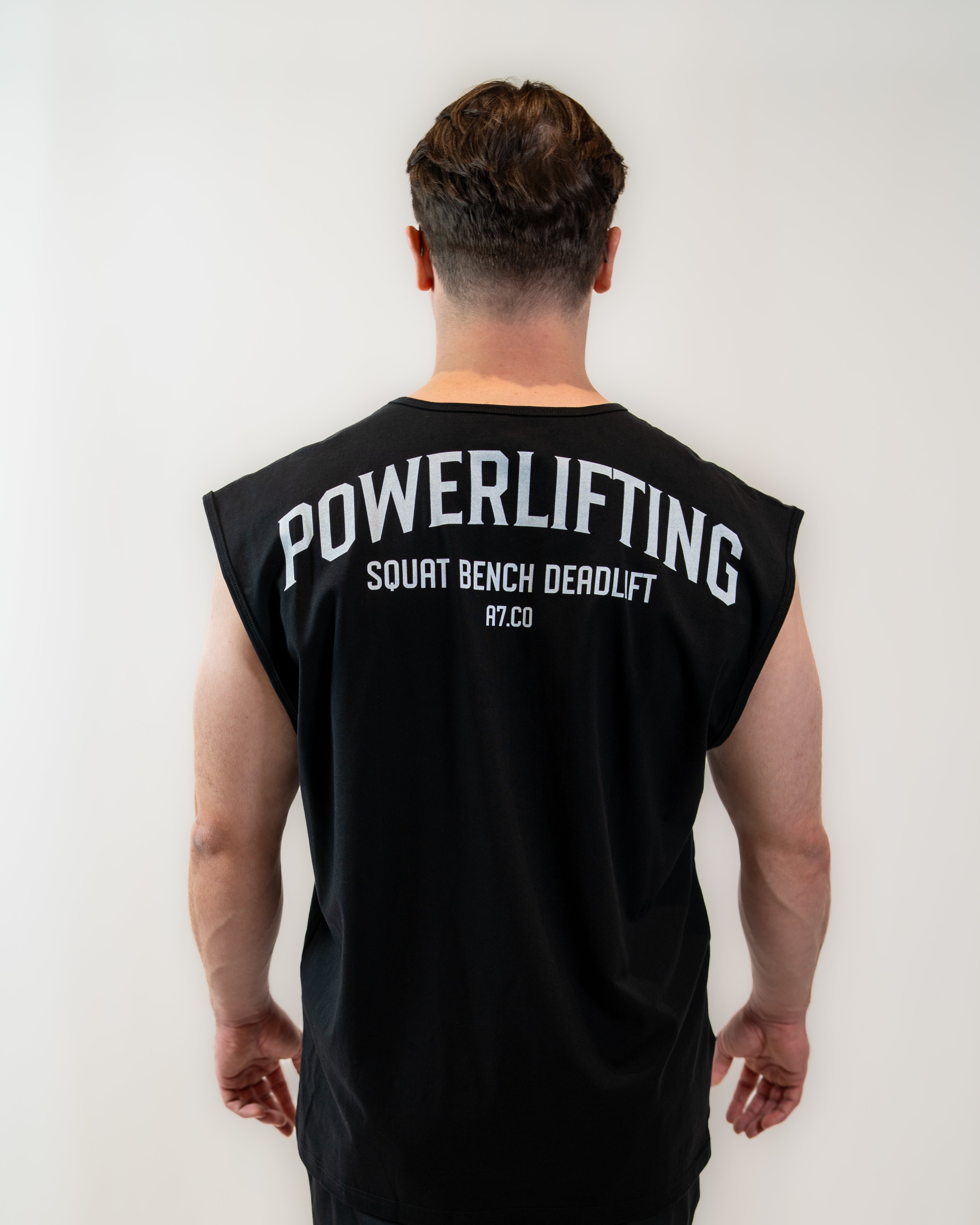 Powerlifting Over-Fit Cut Off Shirt - Domino