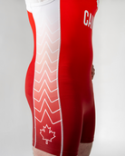 Red singlet with white patterns and 'Canada' text on a plain background
