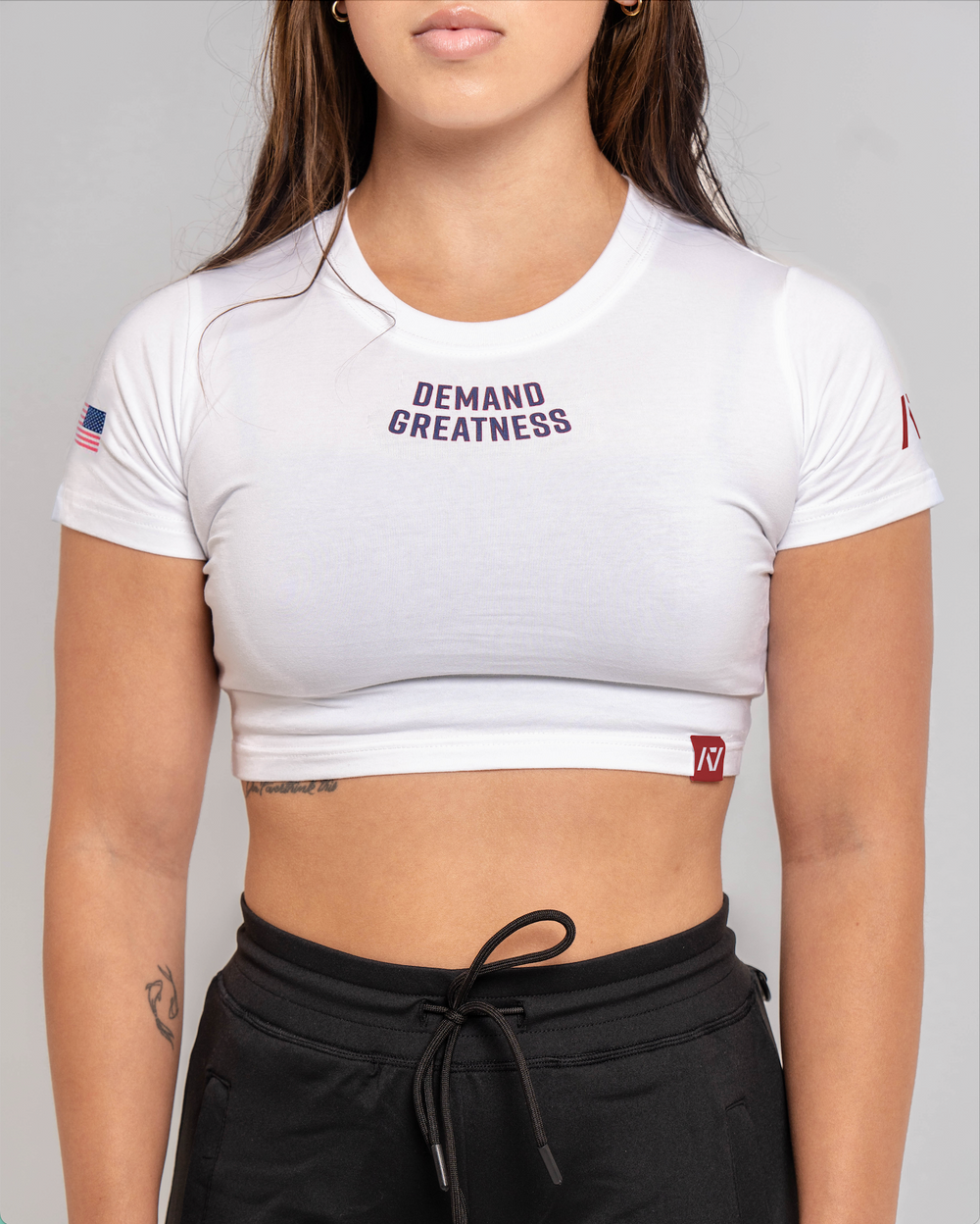 Demand Greatness True-Fit Women's Meet Crop - Americana