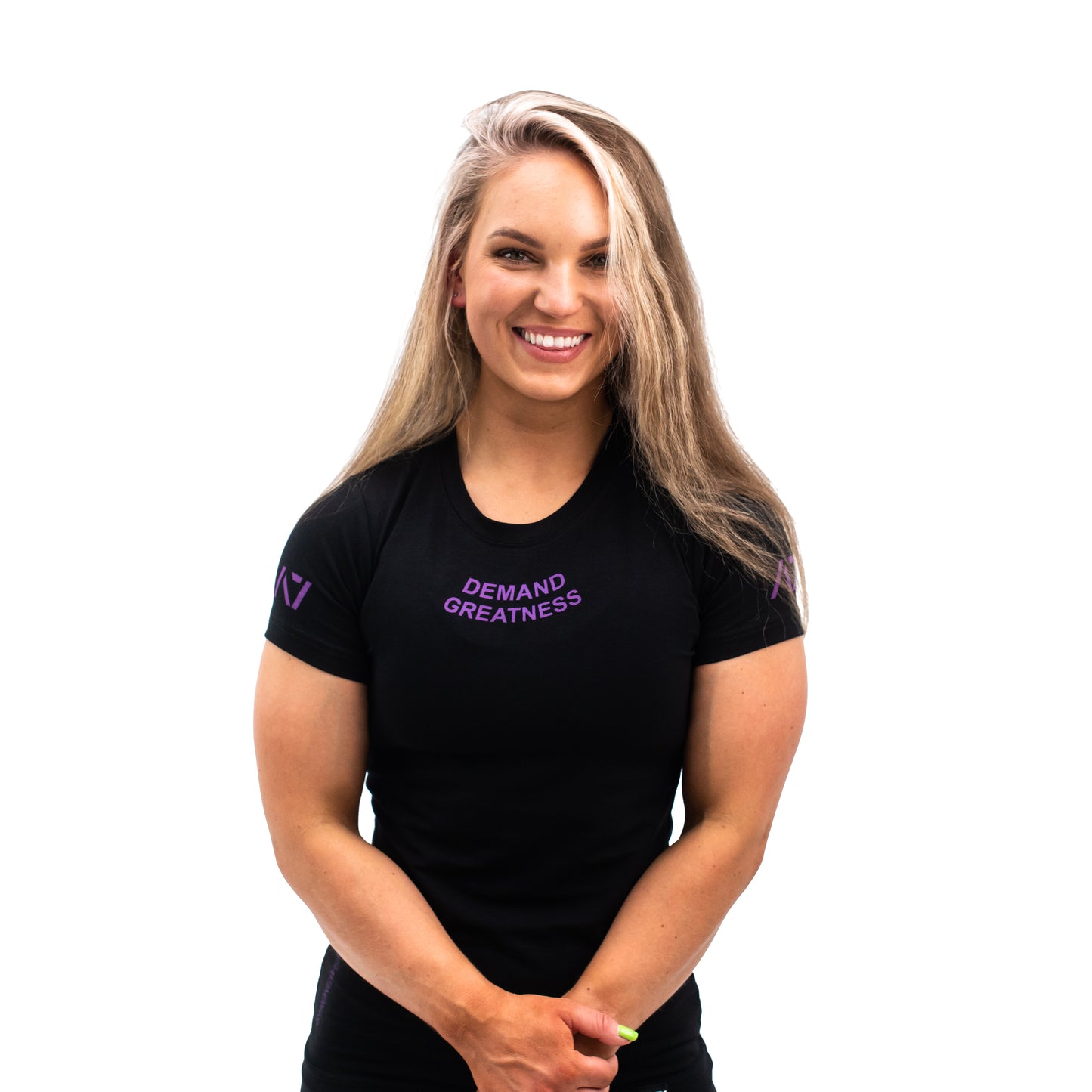 
                  
                    Demand Greatness Women's Meet Shirt - Purple
                  
                