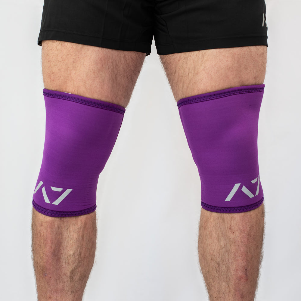 CONE Knee Sleeves - USPA & IPF Approved - Purple (Gray Logo)