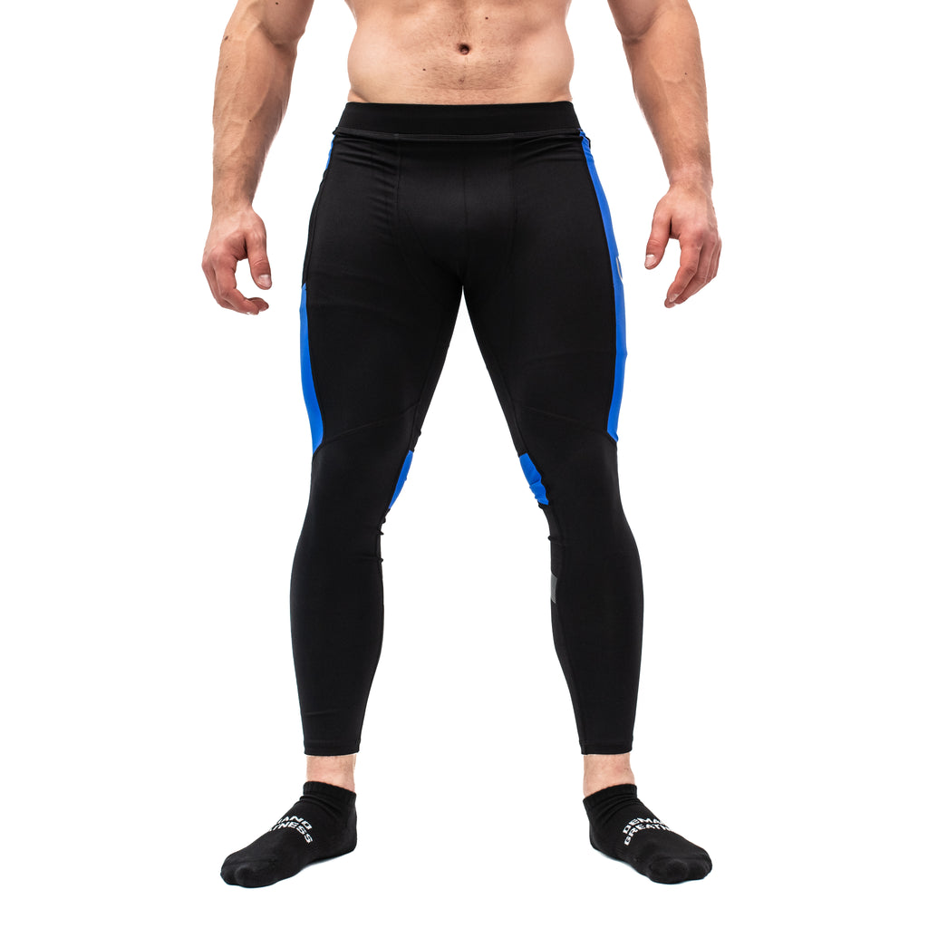 OX Men's Royal Blue & Black Compression Pants | A7