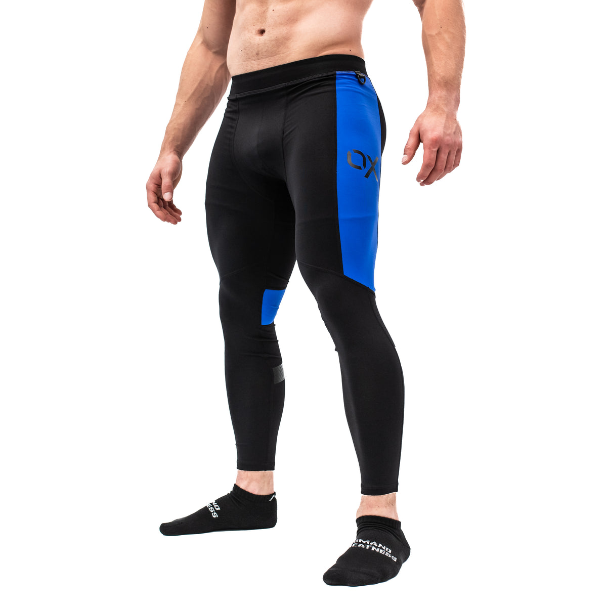 OX Men's Royal Blue & Black Compression Pants | A7
