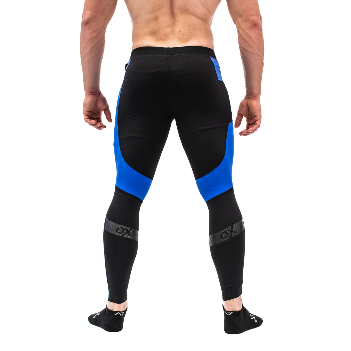 OX Men's Royal Blue & Black Compression Pants | A7